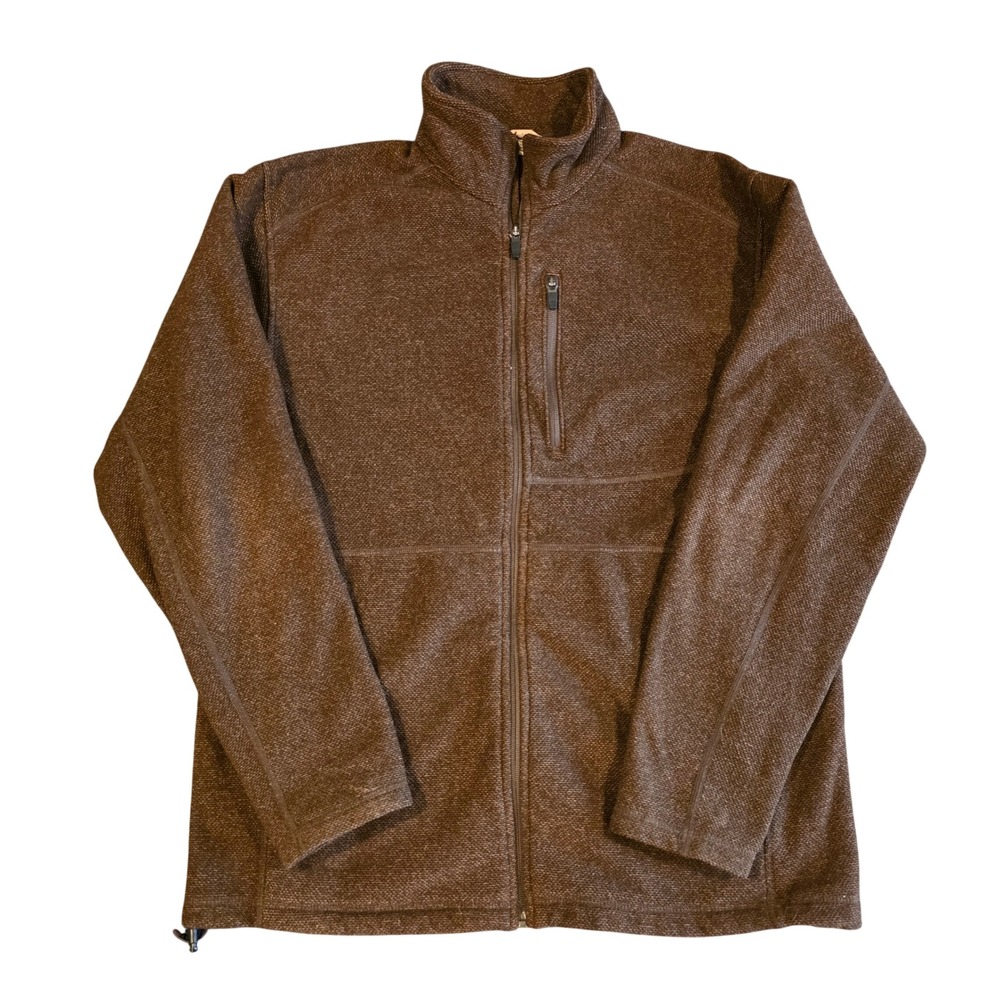 Duluth Trading Co Mens Brown Sweater Fleece Full Zip Jacket Size M Mid Layer